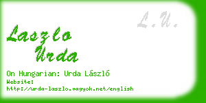 laszlo urda business card